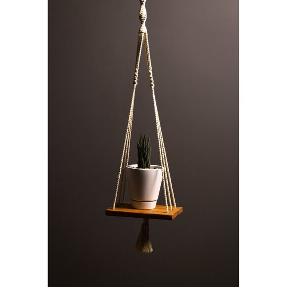 Macrame Shelf|Boho Wall Hanging Shelf|Handmade Home Decor|Boho Room Decor(ID 415 - Picture 1 of 7